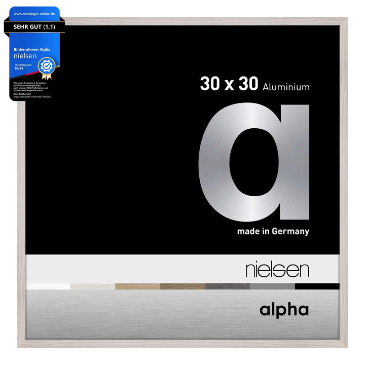nielsen Aluminium Bilderrahmen Alpha, 30x30 cm, Eiche Weiss Eiche Weiss 30 x 30 cm, Eiche Weiss 30 x