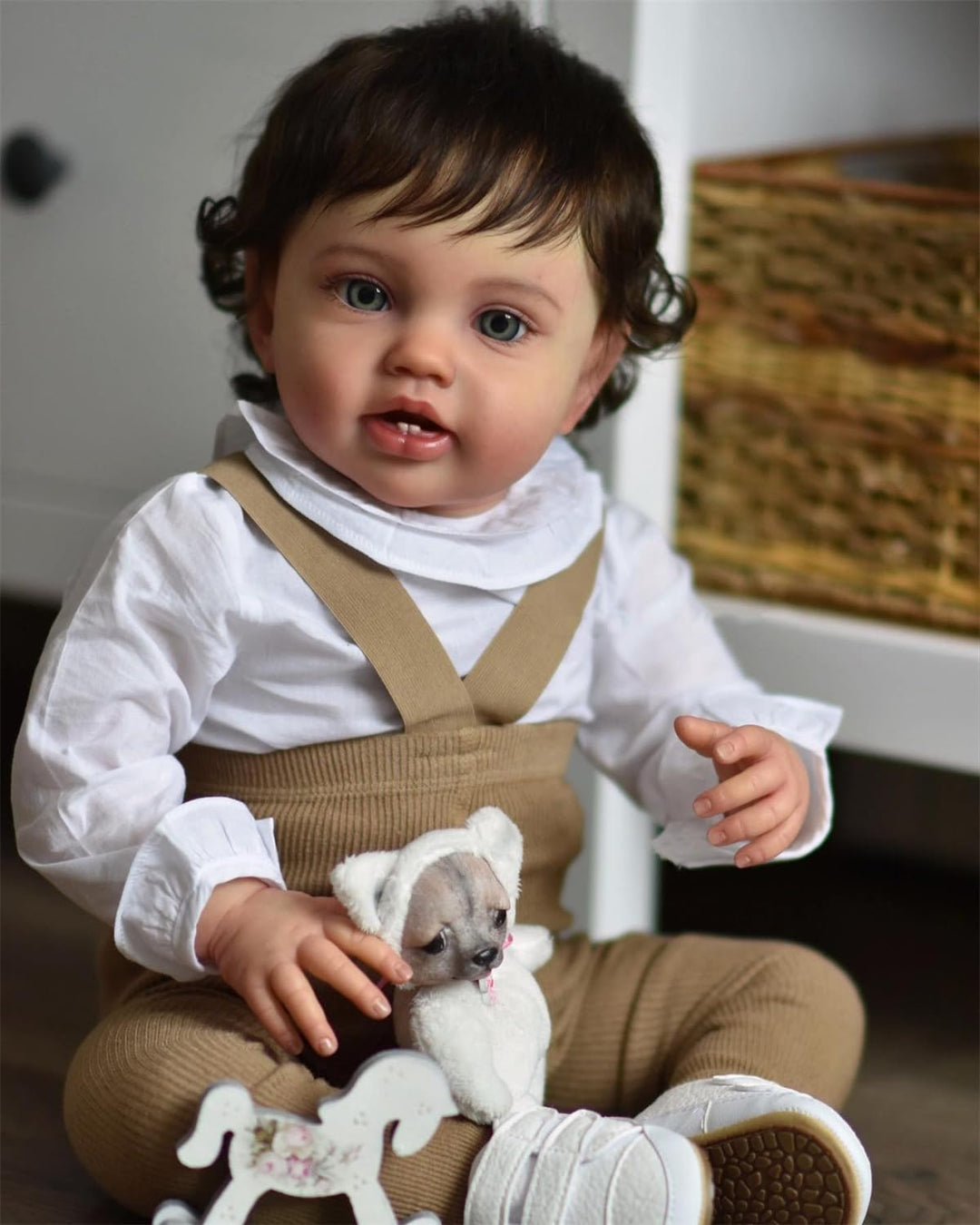 Zero pam Reborn Baby Junge-60CM Grosse Grösse Echte Baby Puppe Mit Haar Lebensechte Babypuppen Wie E