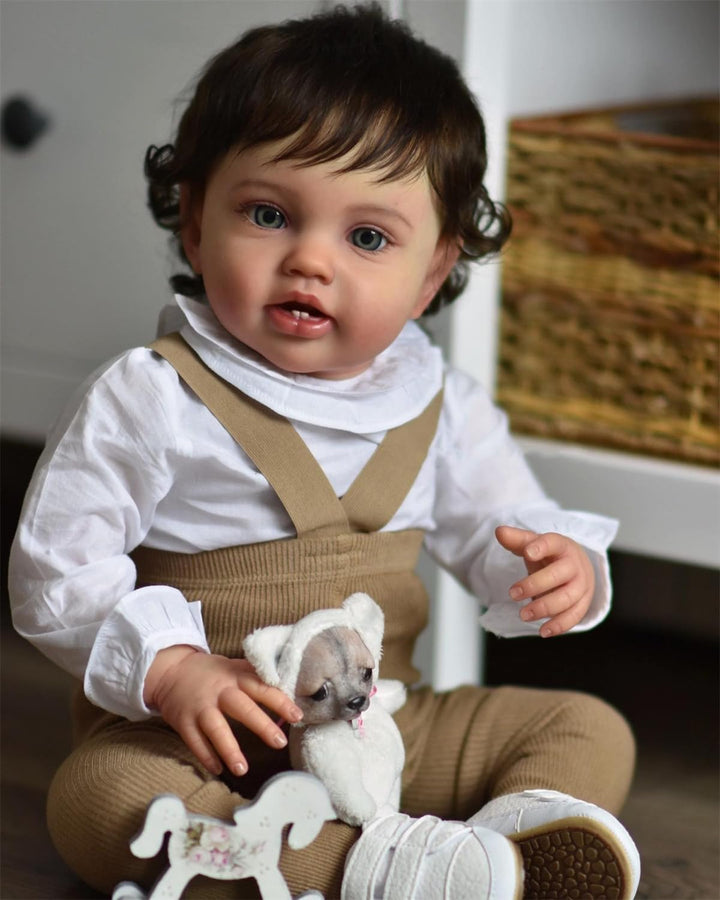 Zero pam Reborn Baby Junge-60CM Grosse Grösse Echte Baby Puppe Mit Haar Lebensechte Babypuppen Wie E