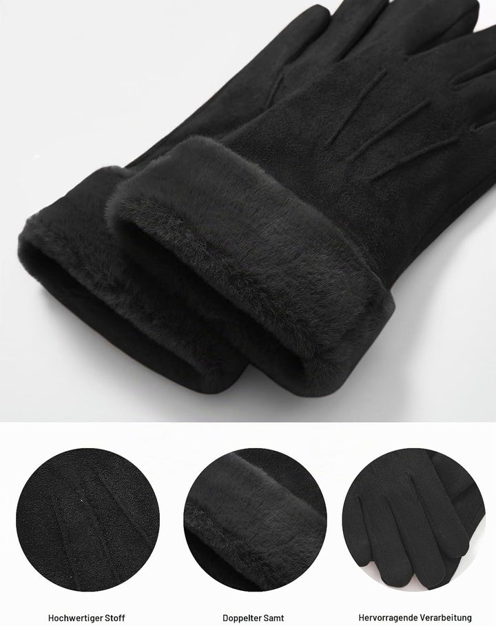 vislivin Handschuhe Damen Winter Warm Handschuhe Touchscreen Handschuh mit Gefütterte Schwarz L, Sch