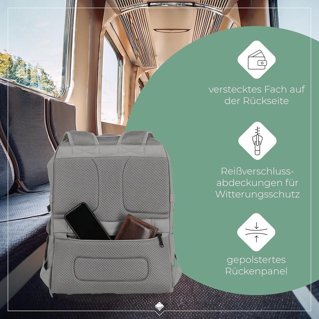 Travelite Rucksack aus wasserabweisendem Material, gepolstertes Laptop Fach 15,6 Zoll, BASICS Tagesr
