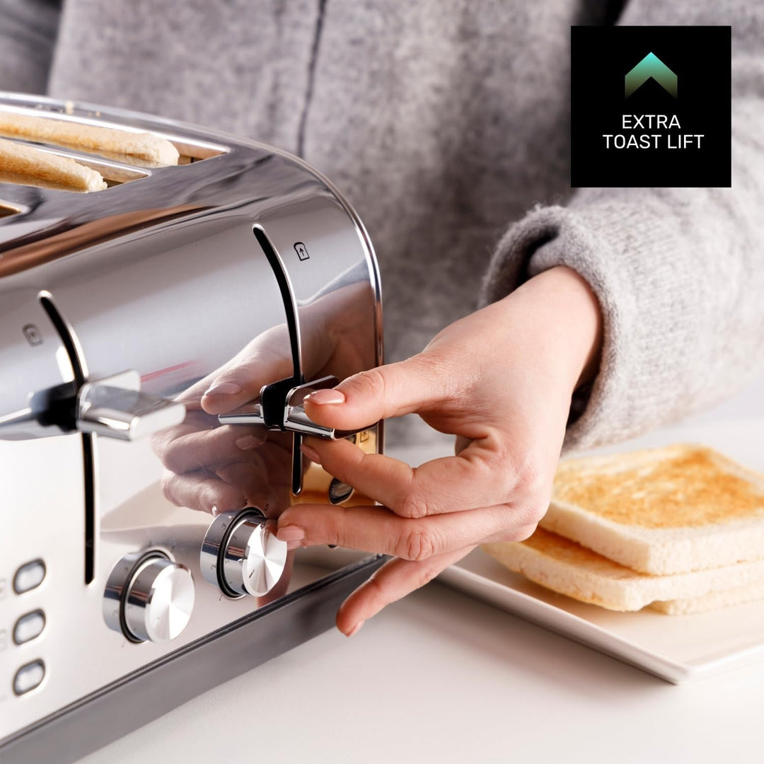 Taurus – Toaster Vintage Four 1900W | 4 Schlitze 135x35mm | 7 Bräunungsstufen | 3 Funktionen | 2 sep