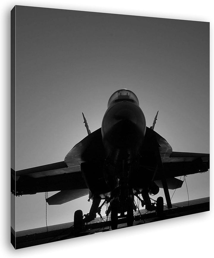 deyoli Frontseite eines Kampfjets Format: 70x70 Effekt: Schwarz&Weiss als Leinwandbild, Motiv auf Ec