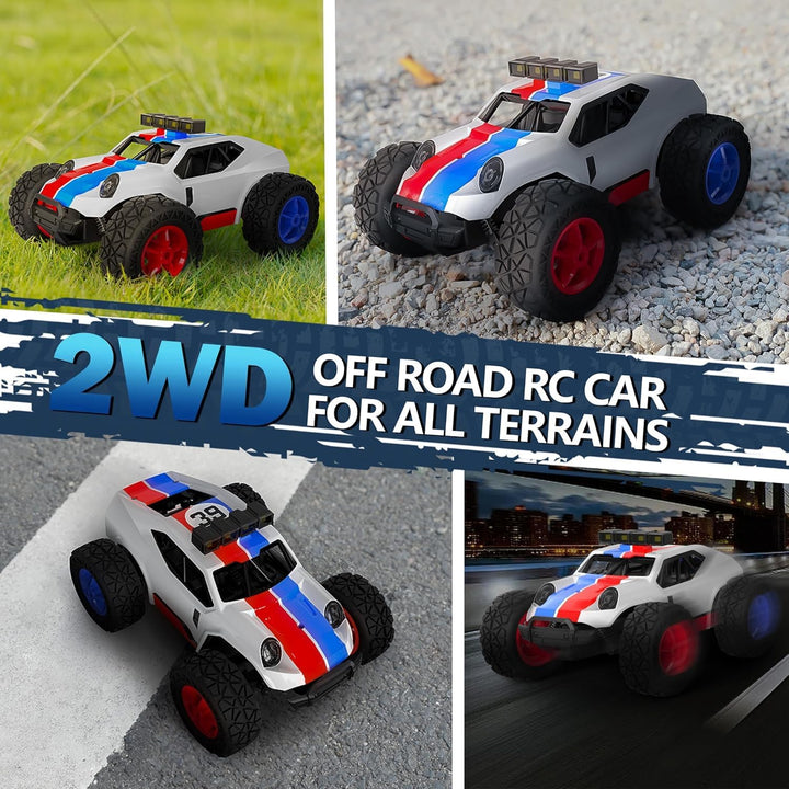 Kizeefun Ferngesteuertes Auto, 2.4Ghz 1/20 RC Auto Geländewagen 20 km/h Alle Gelände, Elektrisches S