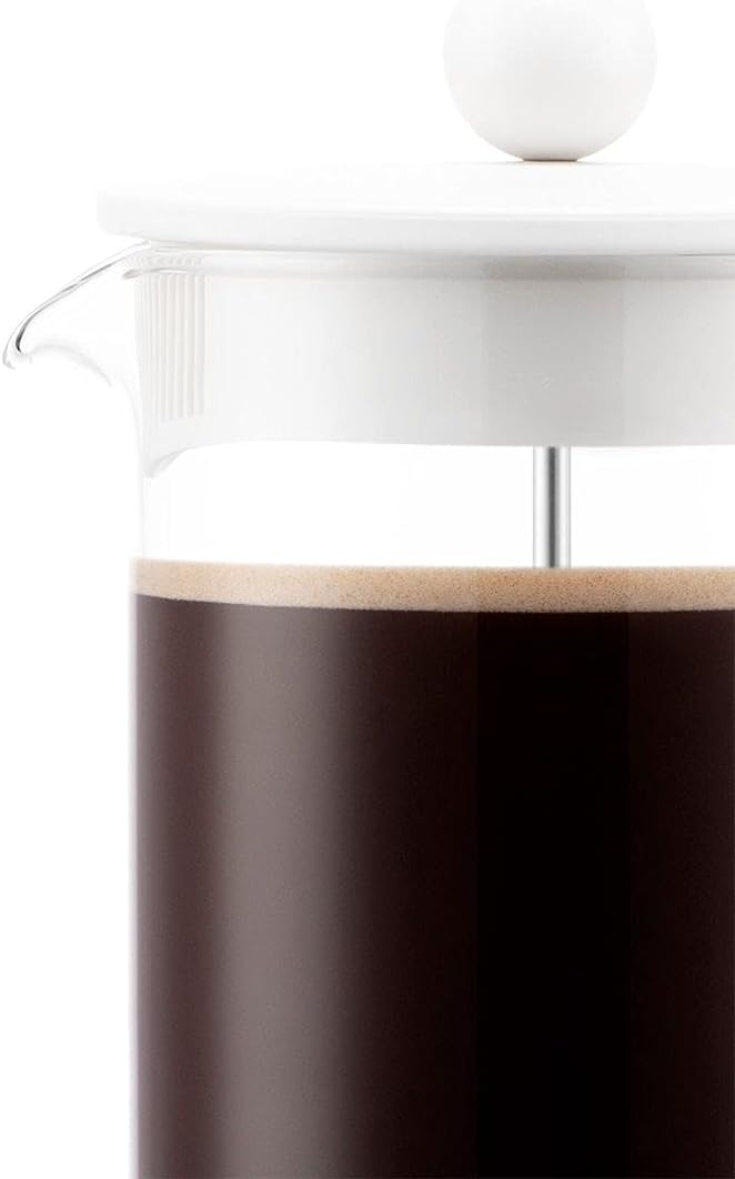 Bodum BRAZIL Kaffeebereiter (French Press System, Permanent Edelstahl-Filter, 1,0 liters) cremefarbe