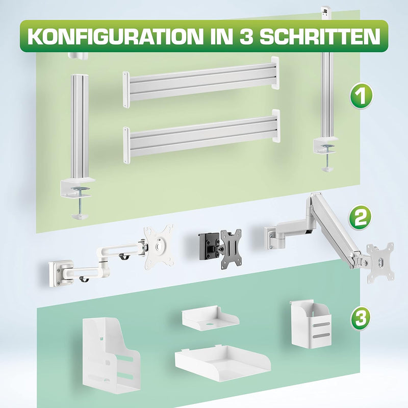 InLine Slatwall - Befestigung für das Slatwall System zur Wandmontage, Wandhalterung Aluminium Panel