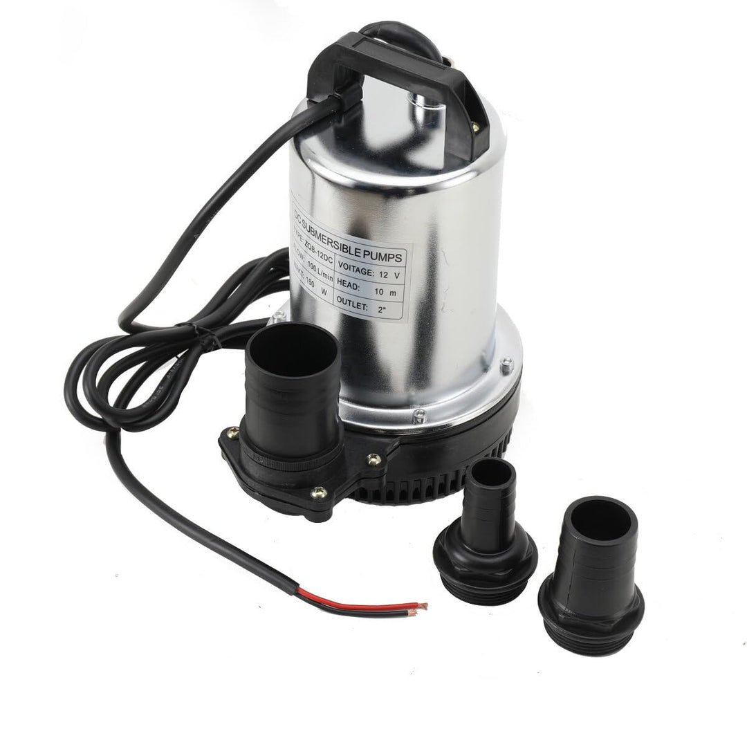 Tauchpumpe 12V, 160W Tauchwasserpumpe, Wasser Brunnenpumpe Eintauchtiefe von 0,5m-8m, Tauchpumpen Mi