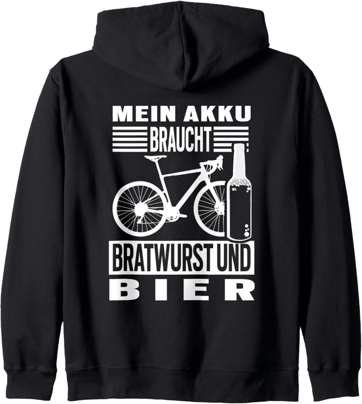 Fahrrad Fahren Radfahrer Sprüche Akku Radtour Cyclist Kapuzenjacke