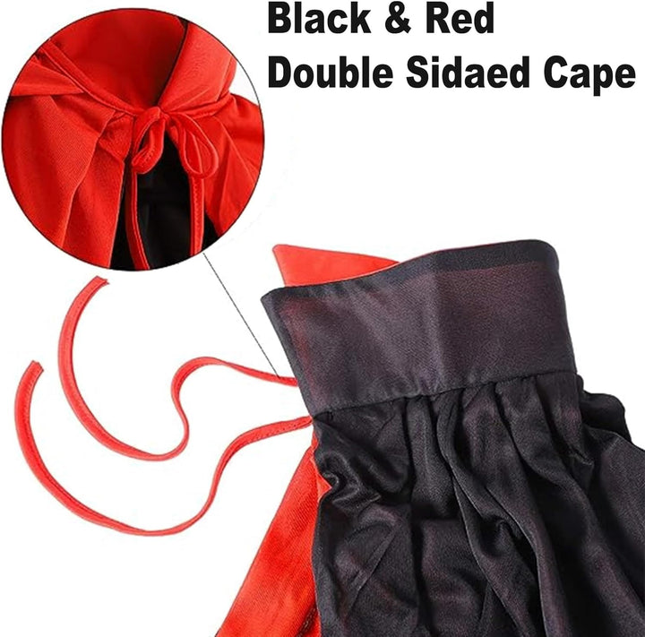 Winwild Halloween Vampir Umhang Erwachsene Halloween Kostüm Damen Vampir Cape Vampirumhang mit Krage