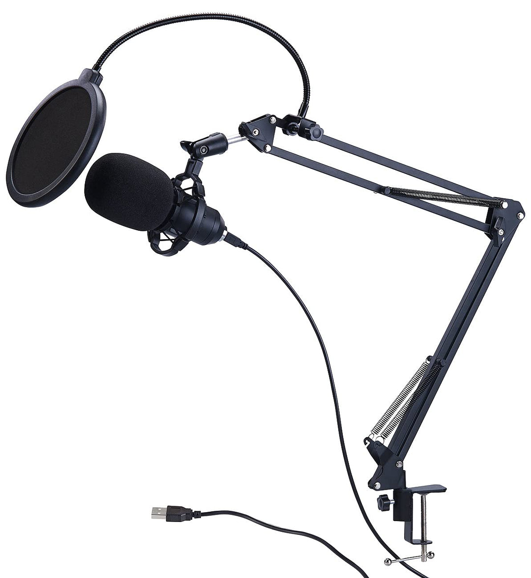 auvisio Mikro: Profi-USB-Kondensator-Mikrofon mit Popschutz und Tischhalterung (Mikrofon Ständer, Mi
