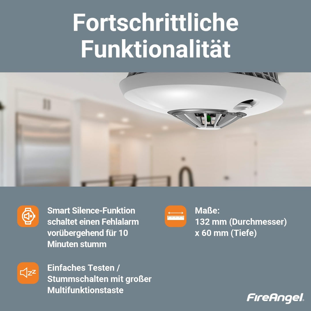 Fire Angel HT-630-EUT Thermistek Hitzemelder 10 Jahre Batterie Lebensdauer, funk vernetzbar, HT-630