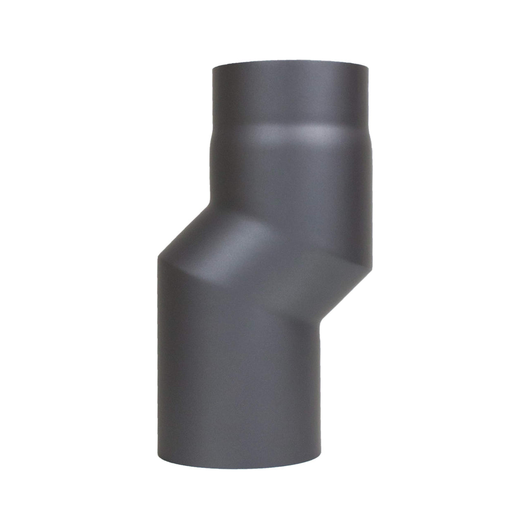 LANZZAS Ofenrohr Versatzbogen mit 40 mm Versatz - im Durchmesser Ø 120 mm - Farbe: gussgrau - Rauchr