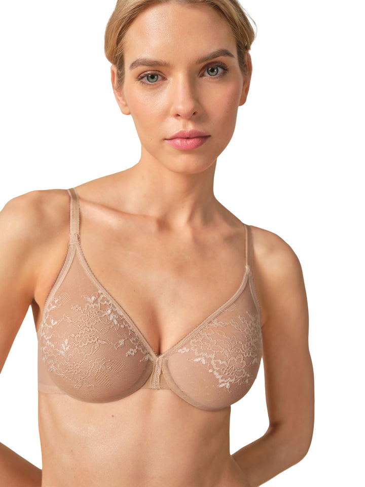 Gossard Damen Glossies Lace Sheer Bra BH, Undurchsichtige 70A Beige (Nude), 70A Beige (Nude)