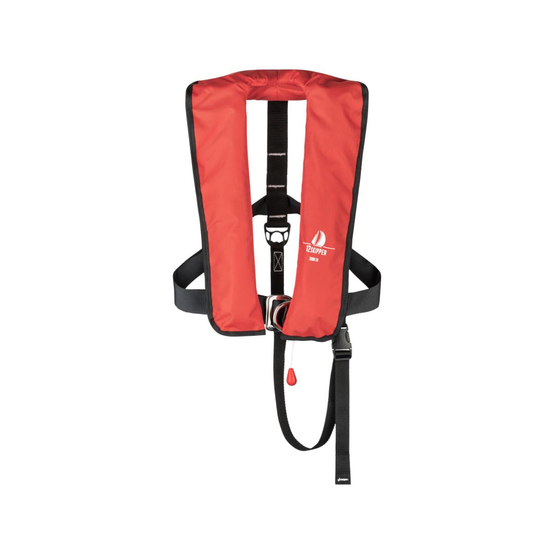 12skipper Automatik Rettungsweste ISO 300N mit Harness, Schwimmweste rot, rot