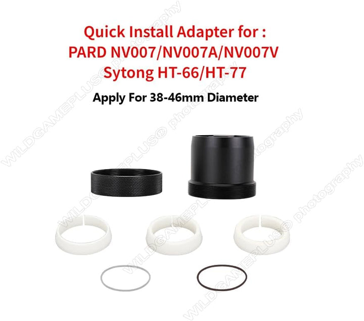 wildgameplus 38-46mm Schnellmontageadapter Halterungshülse Kompatibel mit Pard NV007/NV007A/NV007V/S