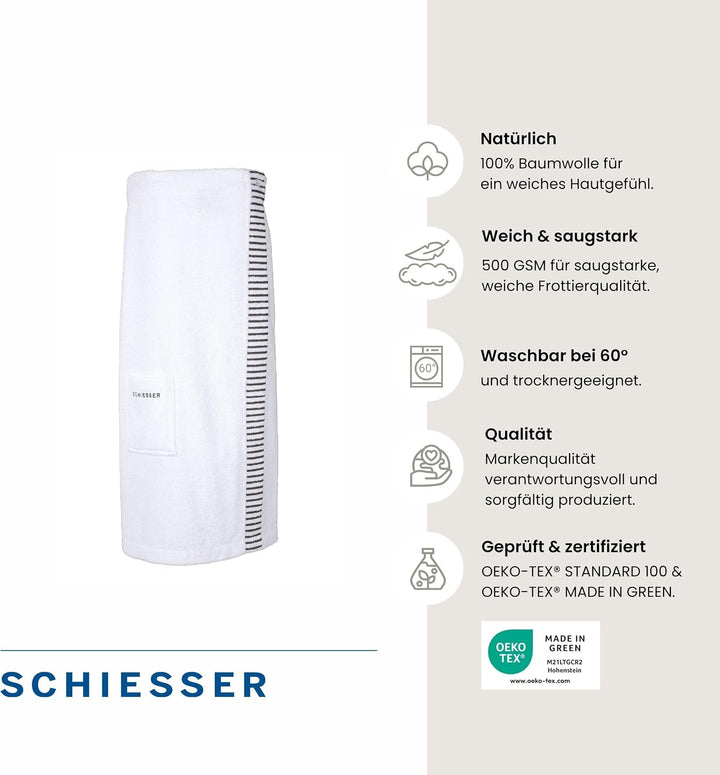 Schiesser Frottier Saunakilt Rom für Damen | 100% Baumwolle aus nachhaltiger Produktion | weich, sau