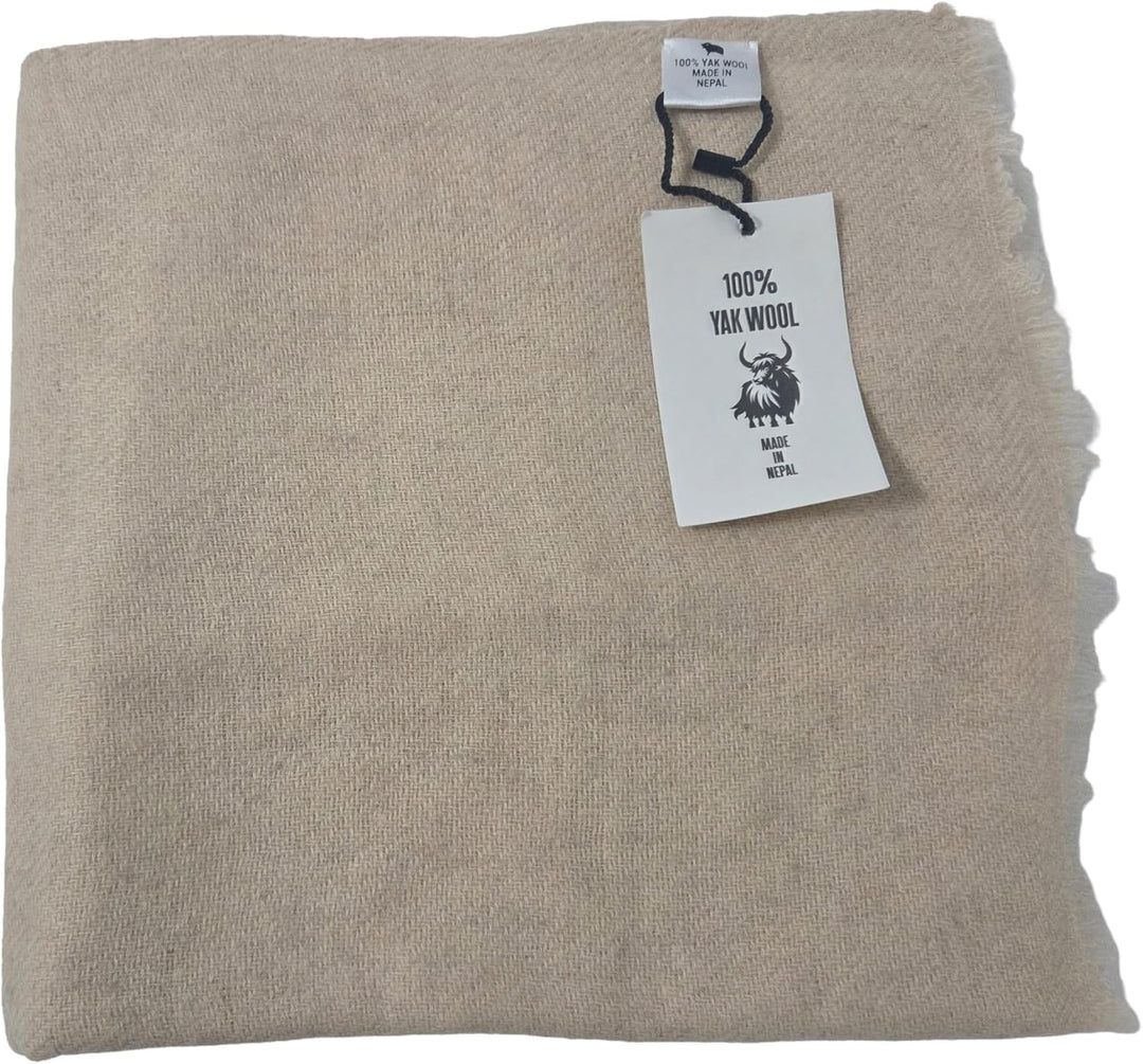 Schal aus 100 % Yakwolle, Stola Beige, Beige