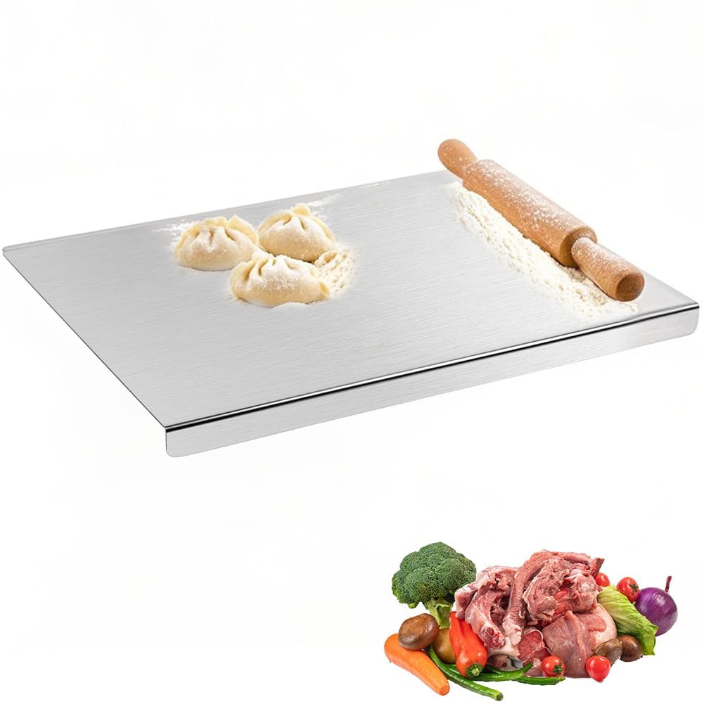 Edelstahl Schneidebrett 30 x 40cm, Schweres Schneidebrett Edelstahl Küche Cutting Board zum Kochen,