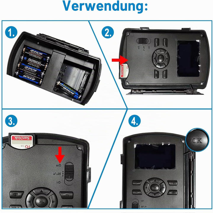 BolyGuard Jagdkamera 45MP 4K Wildkamera mit Dual Flash 940nm LEDs und weisse LED-Bewegung scharf für