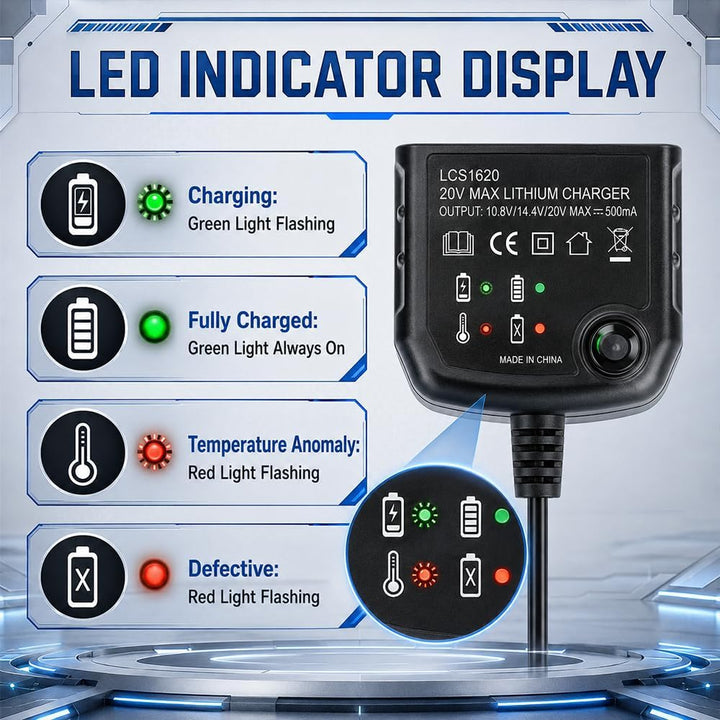 Ladegerät 18V/20V kompatibel mit Black &amp; Decker, NAVESO Lithium Akkuladegerät für Black und Decker L