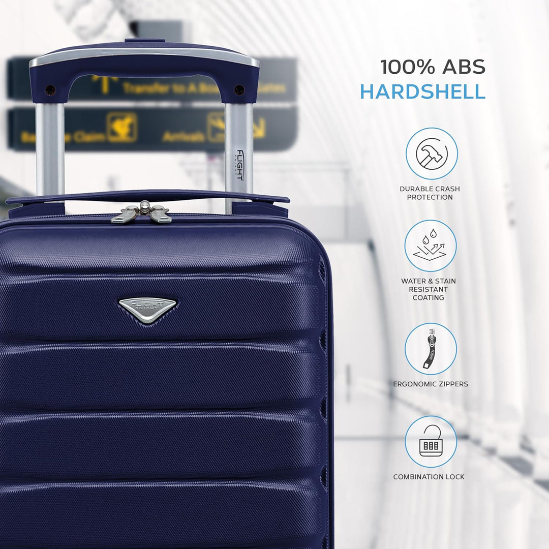 Flight Knight Leichte 4-Rad-abs-hartschalenkoffer Handgepack, Zugelassen Fur Uber 100 Fluggesellscha