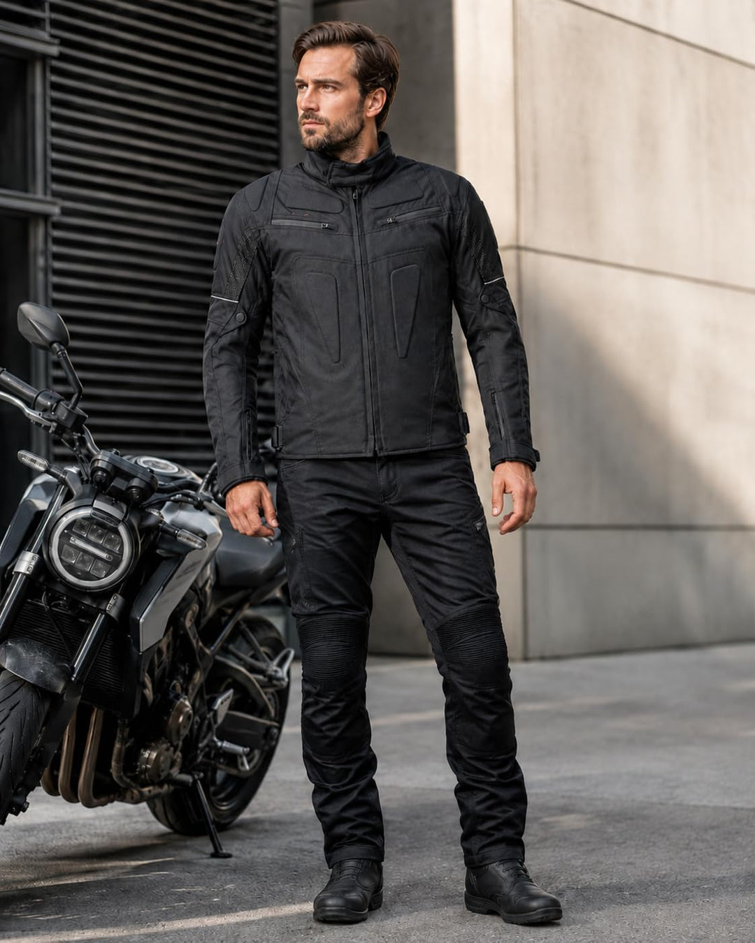 ROLEFF RACEWEAR Motorradjacke Riga, Schwarz, Grösse M