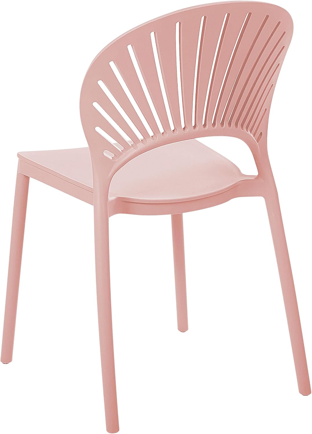 Beliani Esszimmerstühle Kunststoff rosa 4er Set für den Innen- und Aussenbereich Ostia Pastellrosa,