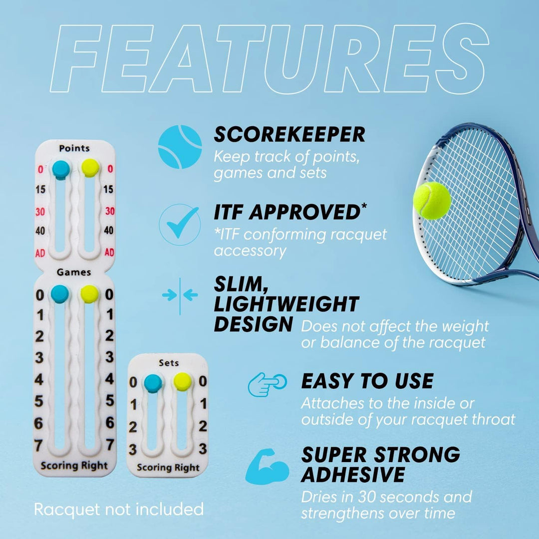 Scoring Right Tragbarer Tennis und Padel - Punktezähler – Einfach zu montierende Anzeigetafel zur Au