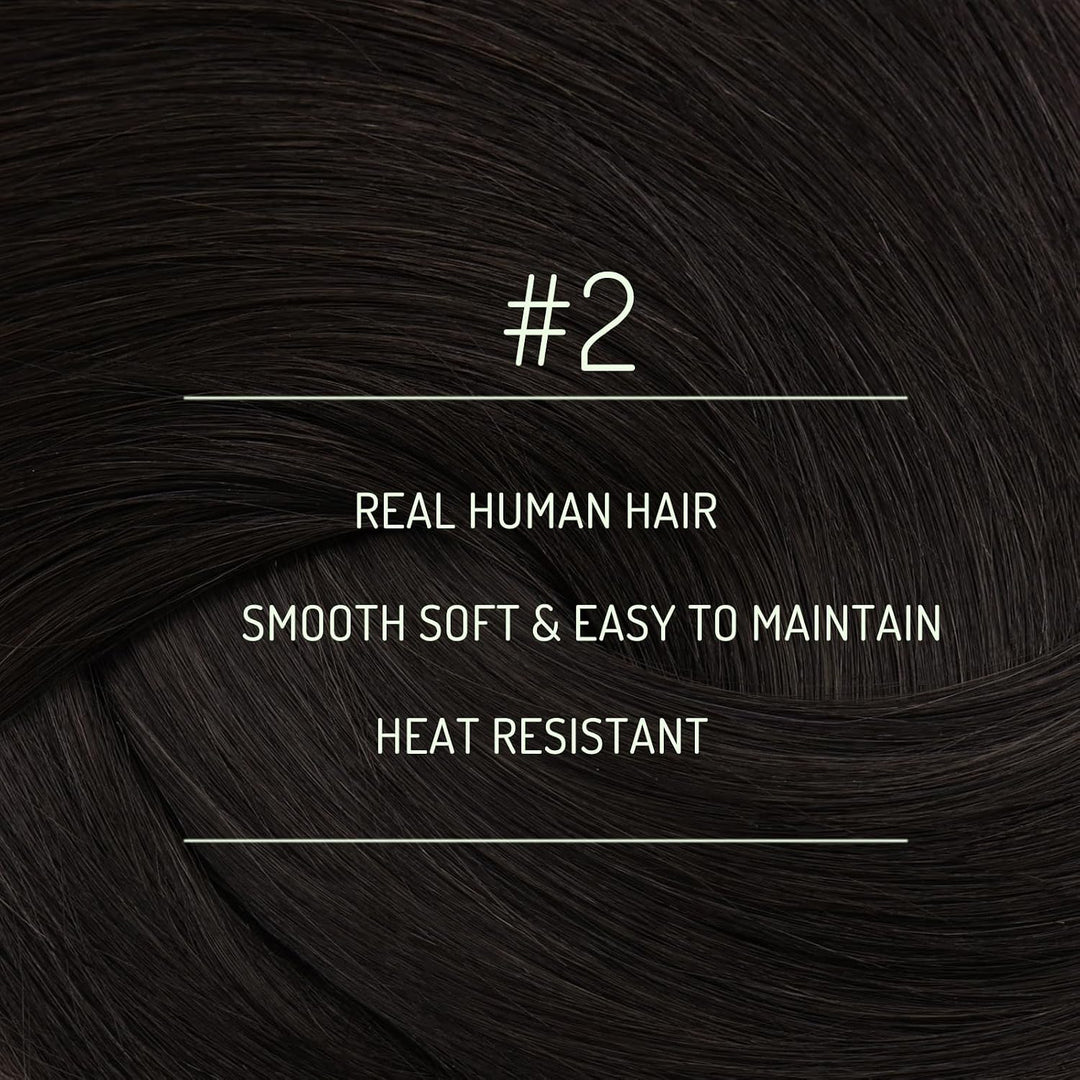 RUNATURE Echthaar Extensions Clip Braun 55cm 7pcs Clip in Extensions Echthaar Dunkelbraun Lang Haarv
