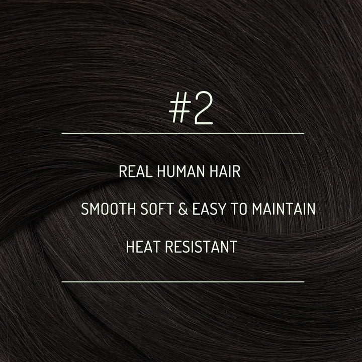 RUNATURE Echthaar Extensions Clip Braun 55cm 7pcs Clip in Extensions Echthaar Dunkelbraun Lang Haarv