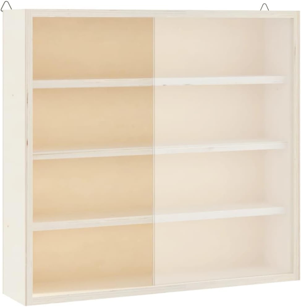 vidaXL Sammlervitrine aus Holz mit Türen, Wandvitrine für Wohnzimmer Esszimmer Schlafzimmer, Wandreg