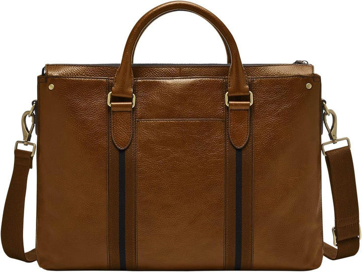 Fossil Herren Arbeitstasche Houston Leder 41,28 cm L x 9,53 cm B x 29,21 cm H Hell Braun, Hell Braun