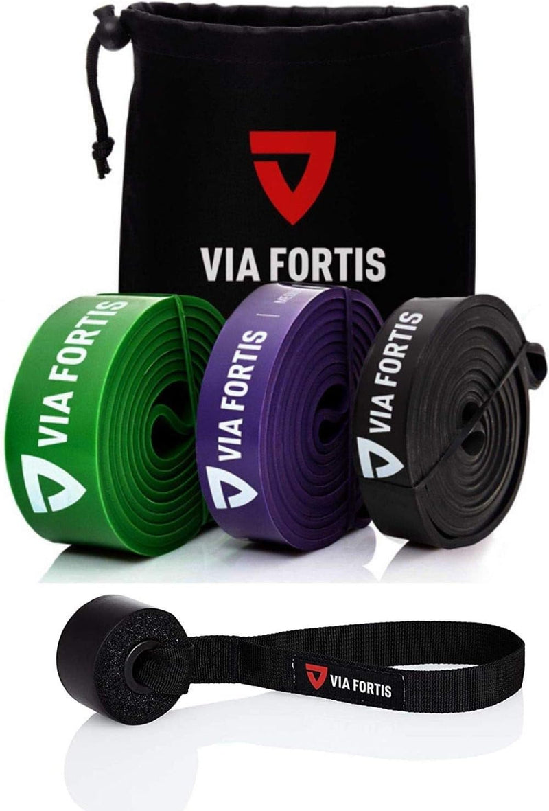 VIA FORTIS Premium Resistance Bands + Übungsanleitung und Tasche - Widerstandsbänder/Klimmzugband un