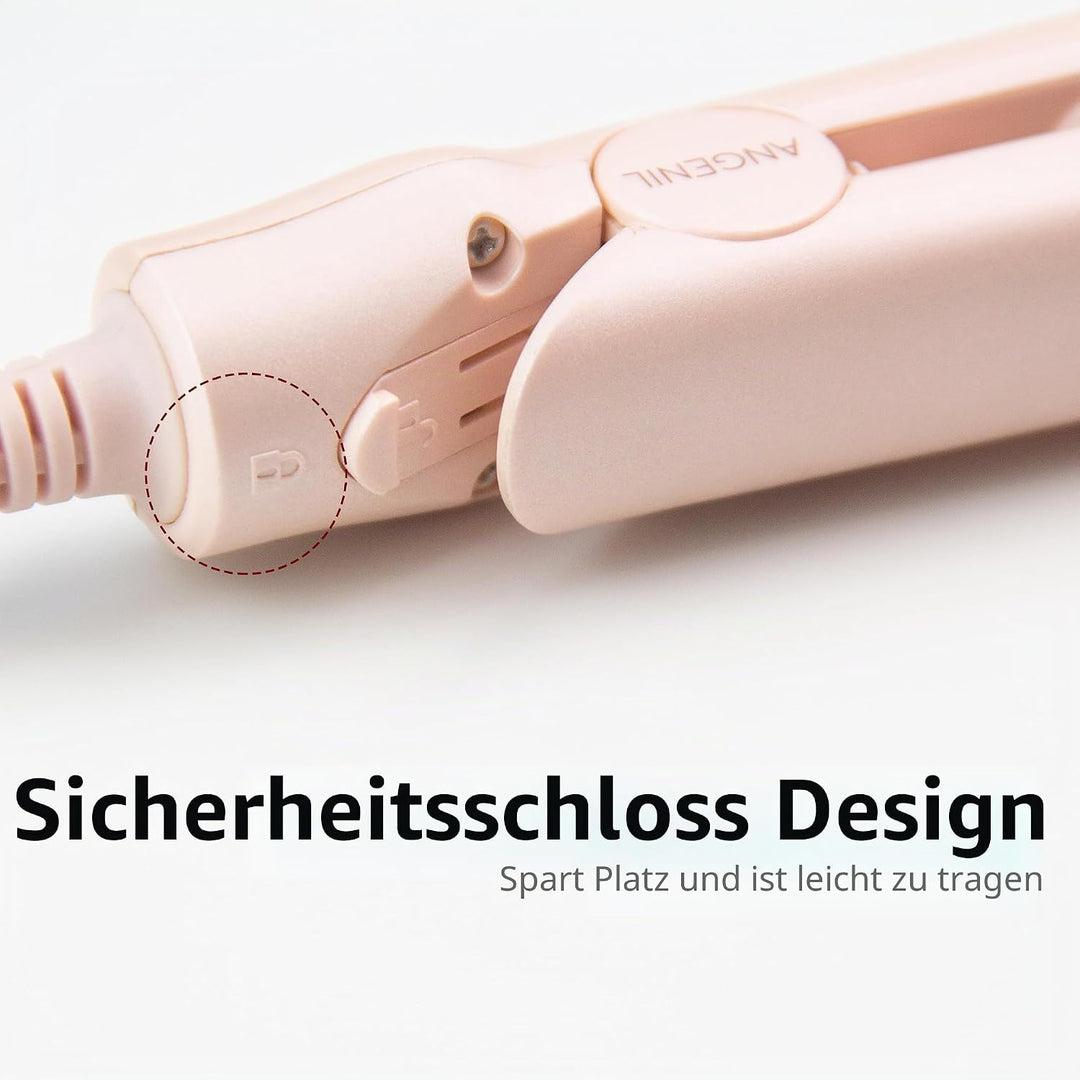 ANGENIL Pro Mini Haarglätter und Lockenstab aus Titan, 2-in-1, sportlicher Haarglätter und Reisegrös