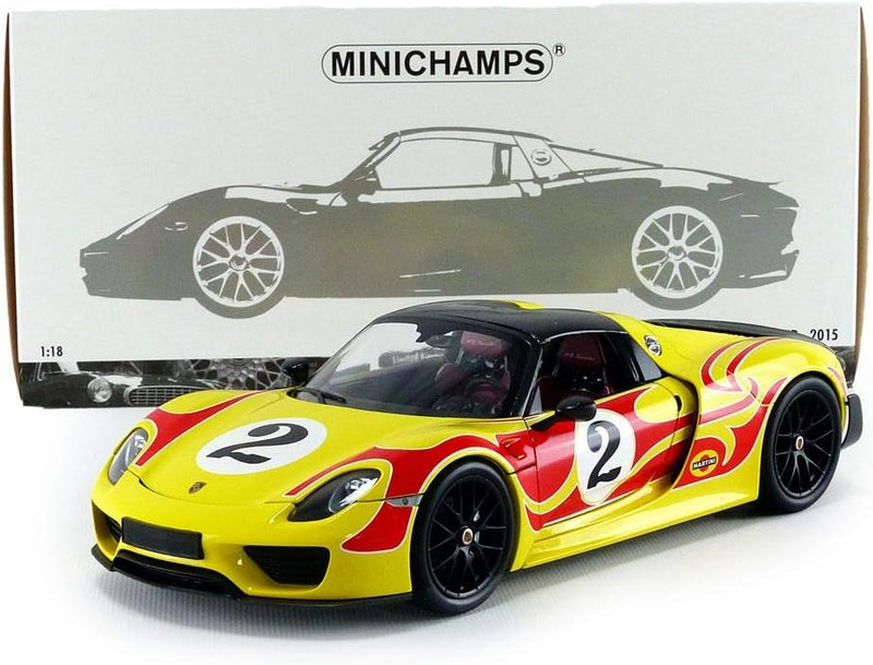 Minichamps Miniatur 110062446 Miniatur-Kollektion, Gelb / Rot Streifen