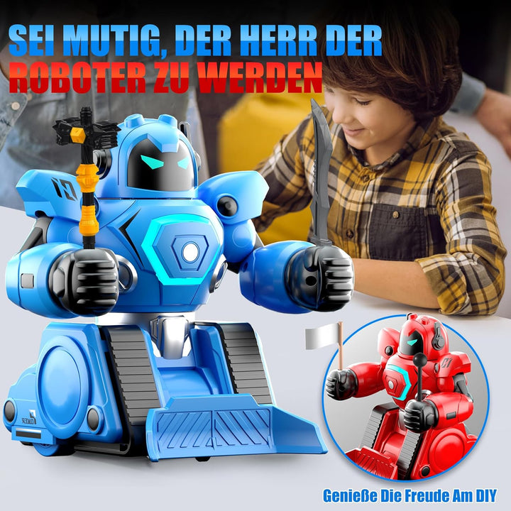 JONRRYIN Ferngesteuerte Roboter Kampf, 2 Stück RC Kampfroboter Spielzeug mit LED Licht und Musik, Fe