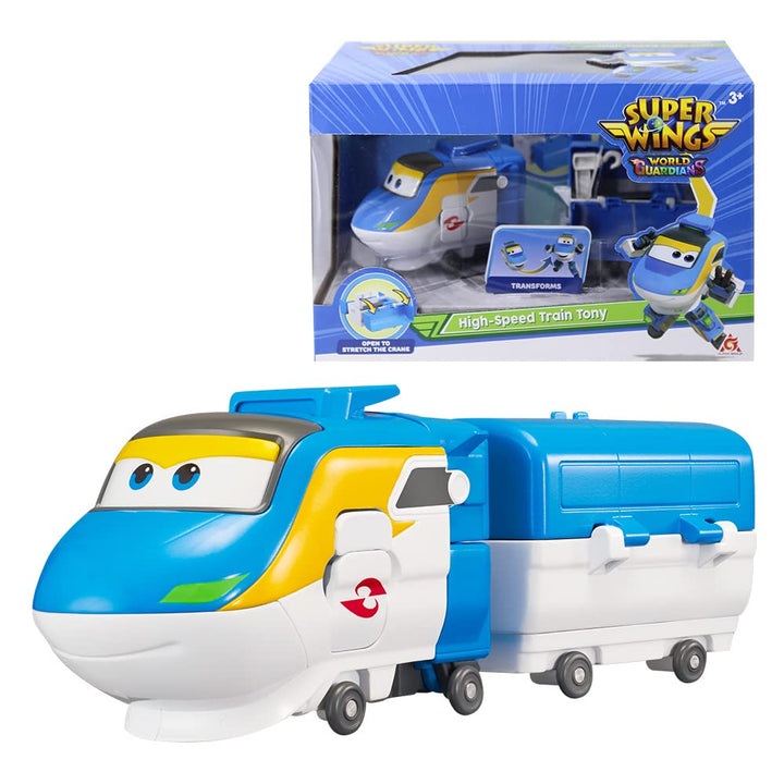 Super Wings Transforming Flugzeug Tony, ca. 12,7 cm grosse, verwandelbares Spielzeug Flugzeug und Ro