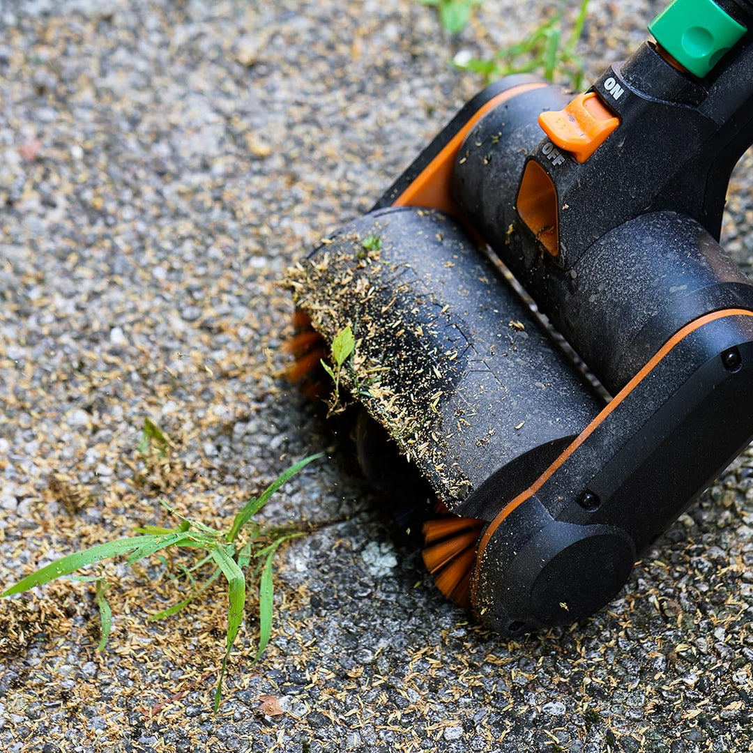 WORX 20V Akku-Bürste WG441E.9 inkl. 2 Bürsten ohne Akku und Ladegerät Schwarz/Orange Ohne Akku +