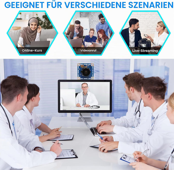 ELP USB Kamera Modul Weitwinkel 170 Grad Fischaugenobjektiv USB Kamera 2MP 1080P Webcam Hohe Bildrat