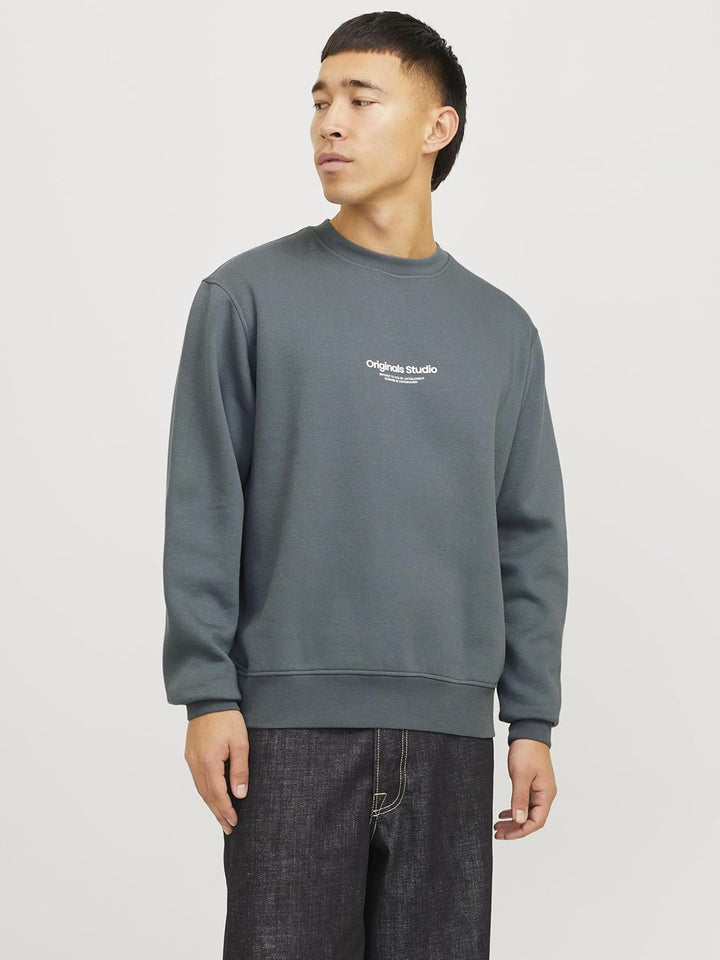 JACK & JONES Male Sweatshirt Gedruckt Sweatshirt XS Stormy Weather, XS Stormy Weather
