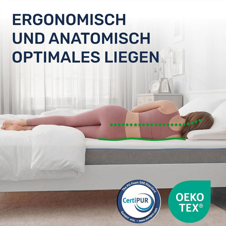 Dailydream viscoelastischer Matratzentopper “Model M“ mit Memory Foam Effekt, 90x200x5cm, Edition “L