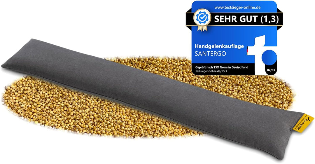 SANTERGO Handgelenkauflage für die Tastatur - ergonomische Handballenauflage aus Bio-Hirsespreu mit