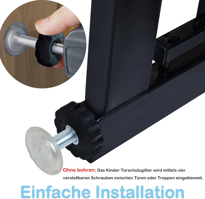 XMTECH Türschutzgitter Ohne Bohren Treppengitter für Kinder 105-115cm breit, Auto-Close Baby Türgitt