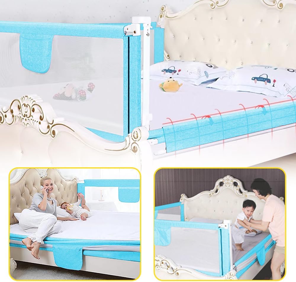 Bettgitter, Bettschutzgitter für Kinder Rausfallschutz Bett, Rausfallschutz Kinderbett, Bettgitter f