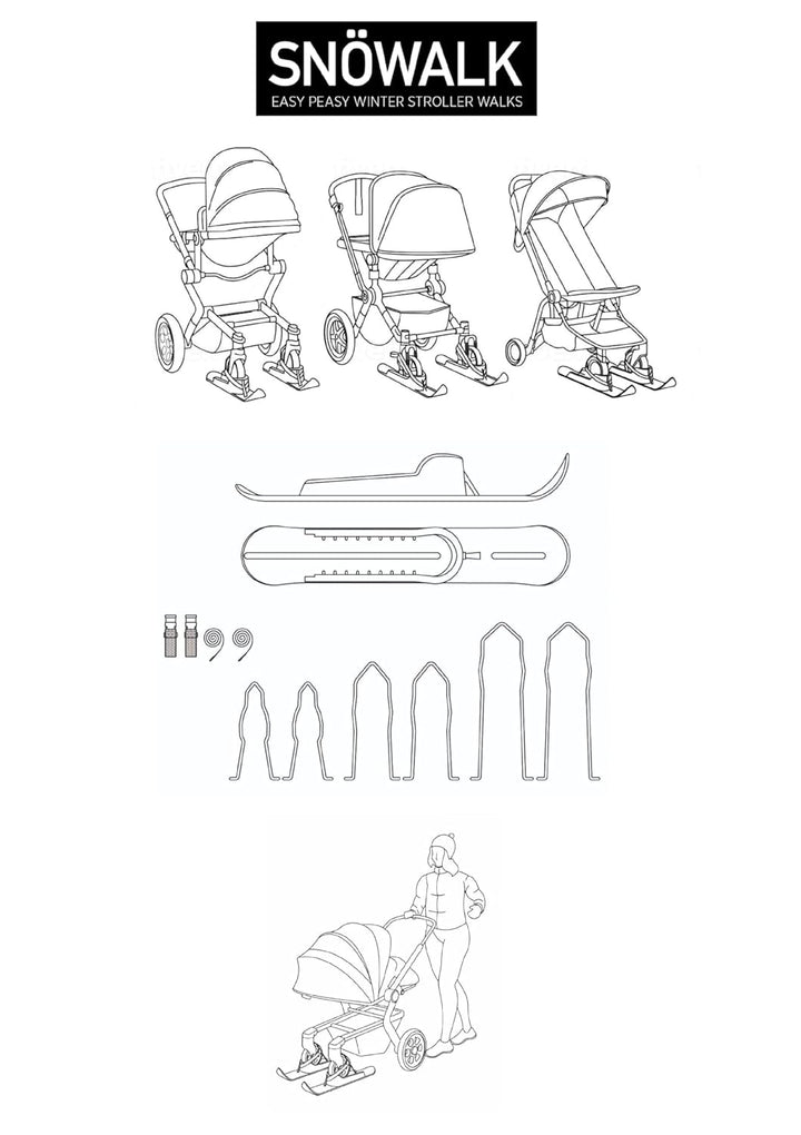 SNÖWALK Kinderwagen ski