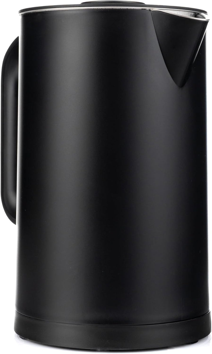 LEHMANN Elektrischer Wasserkocher Edelstahl 1,7L, 2200W, Schnelles Aufheizen, Doppelwand Design, Abs