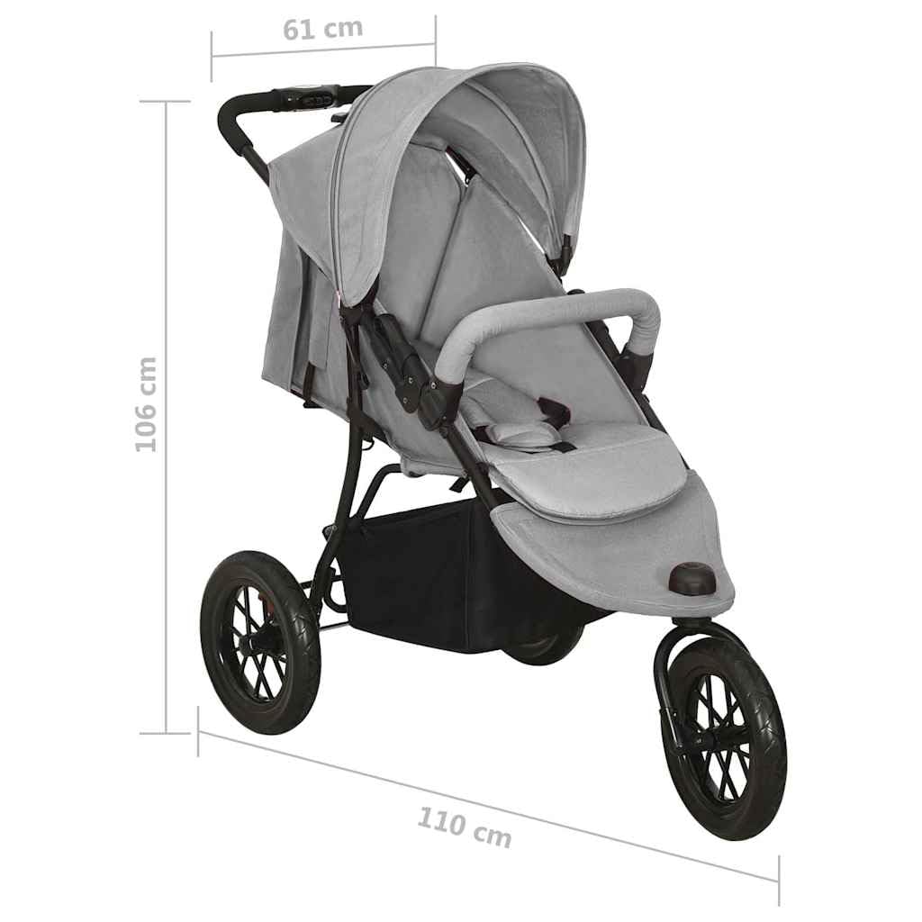 vidaXL Kinderwagen mit Verdeck Korb Einhand-Klappsystem Kinder Baby Buggy Kinderbuggy Kindersportwag