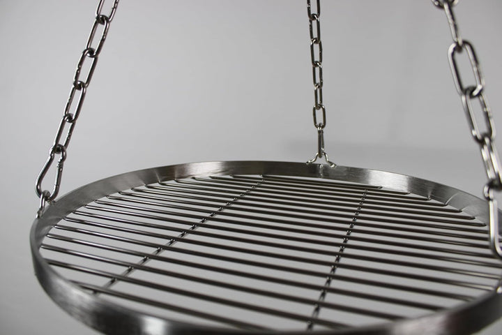 40cm Edelstahl Grillrost mit Kette Ø4, Schwenkgrill, Grillrost mit Kette, BBQ Grillrost, Camping Gri