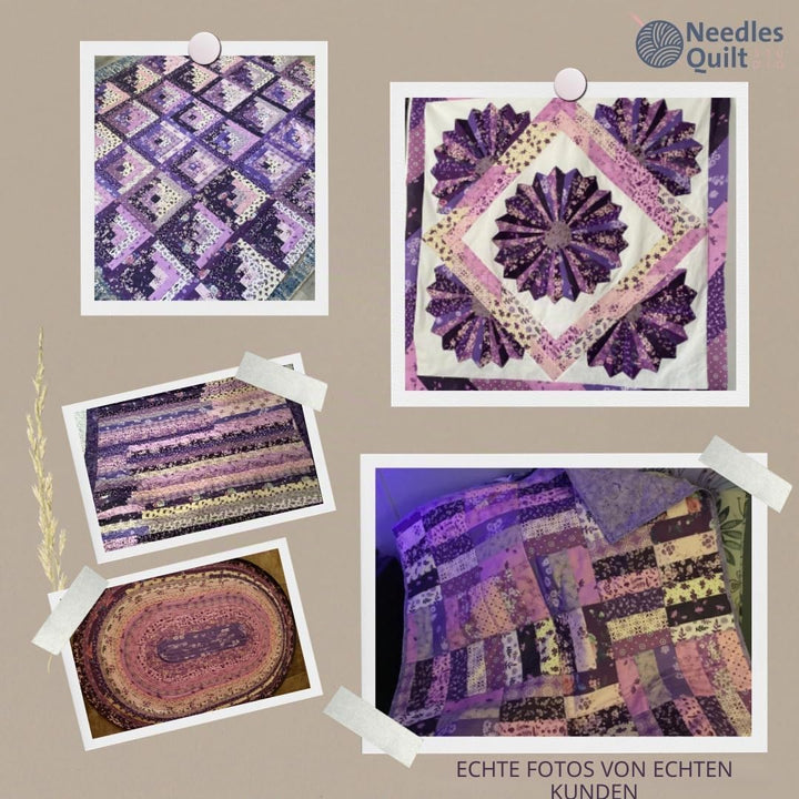 Needles Quilt Studio – 6.3 cm vorgeschnittenes 40 Stoffstreifen (Amethyst-Garten),Baumwollstreifen z