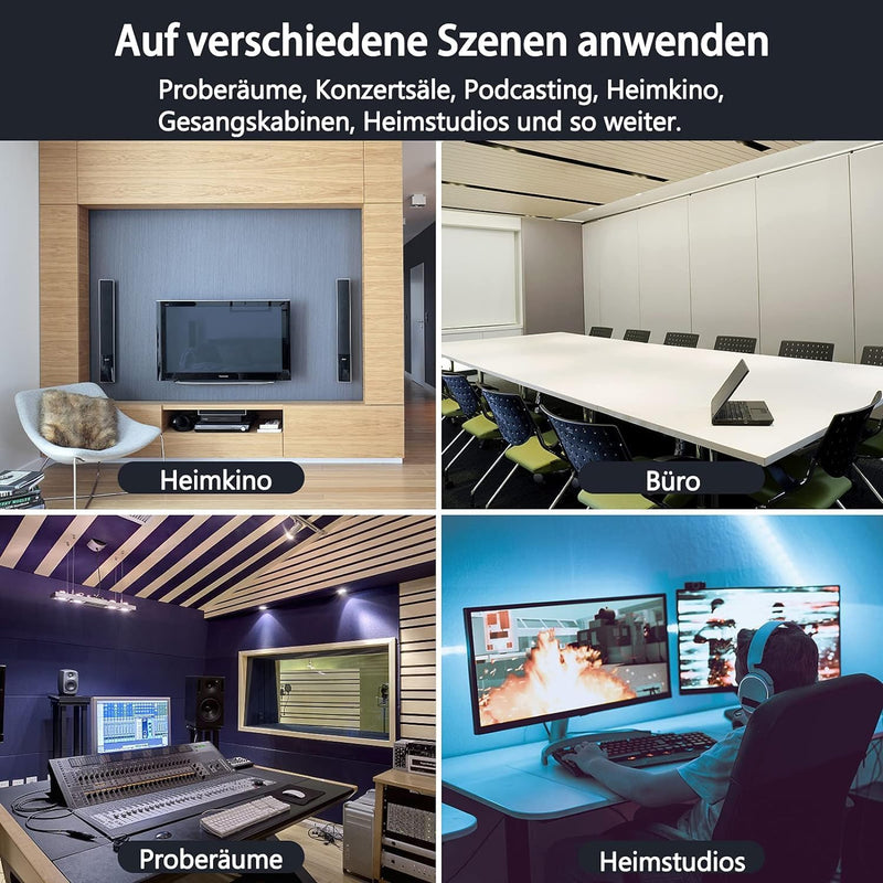60 Stück Akustikschaum Akustikschaumstoff Matten Schaumstoff Fliesen Schallschutzmatte Schalldämmend